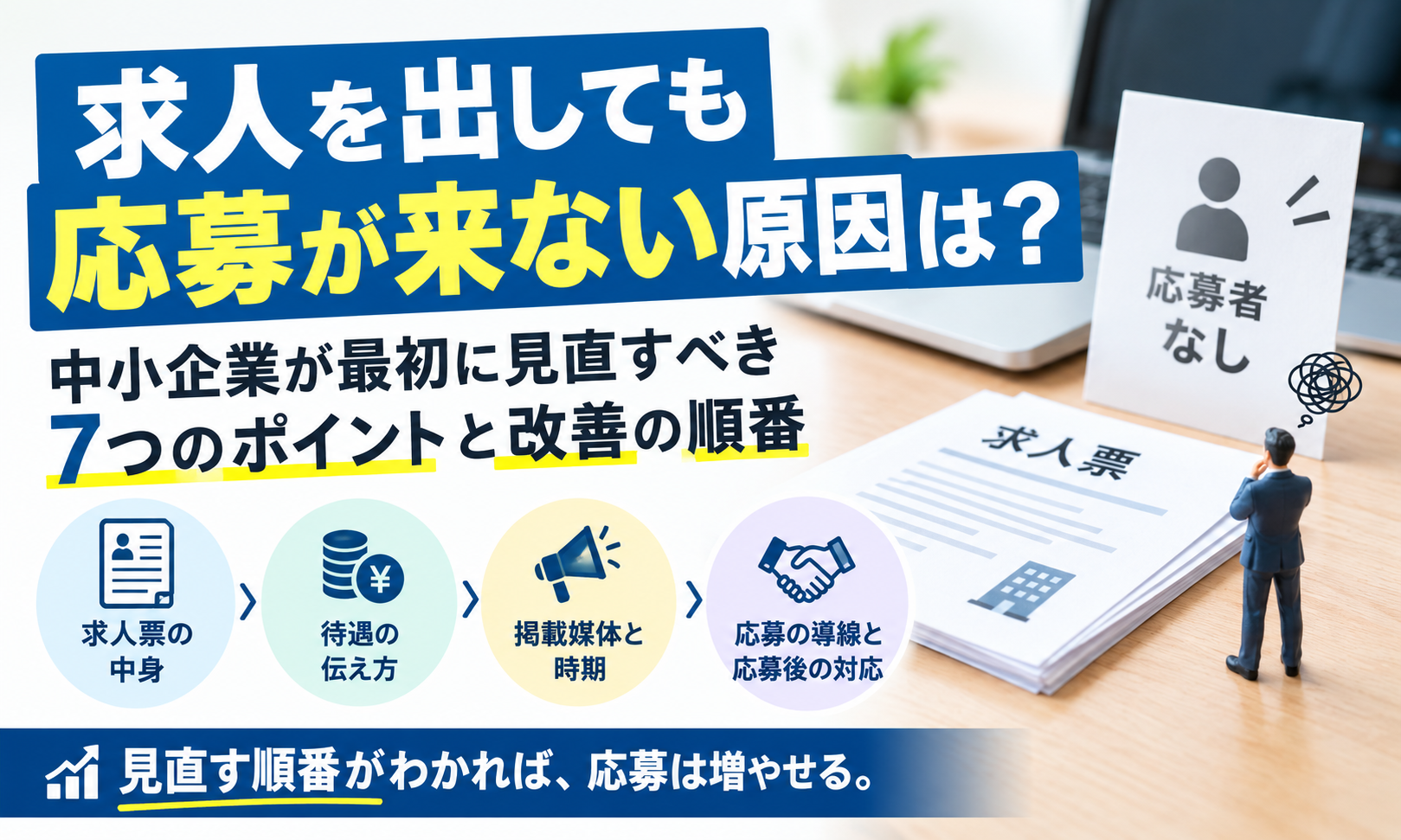 求人を出しても応募が来ない原因は？中小企業が最初に見直すべき7つのポイントと改善の順番