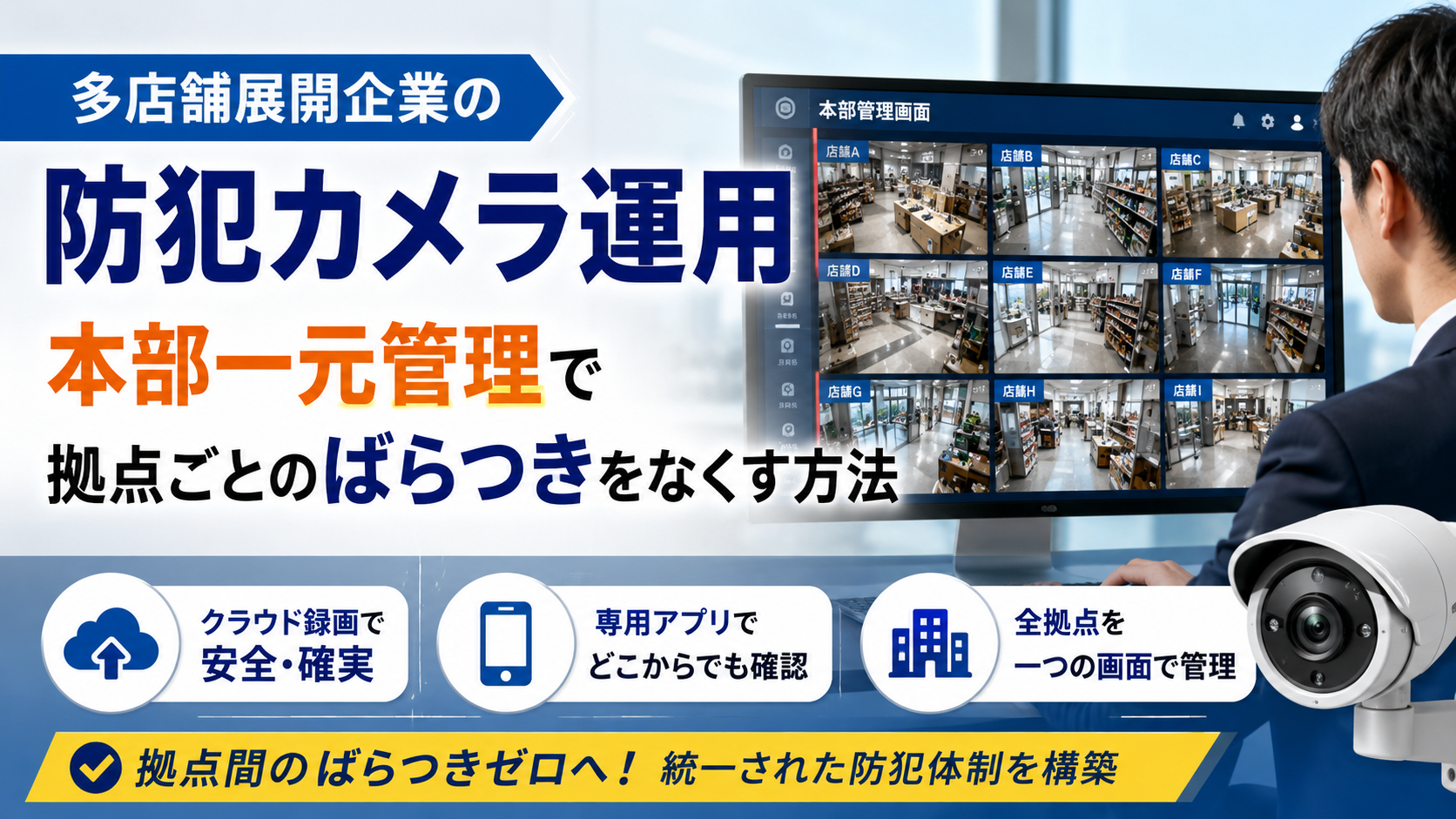 多店舗展開企業の防犯カメラ運用｜本部一元管理で拠点ごとのばらつきをなくす方法